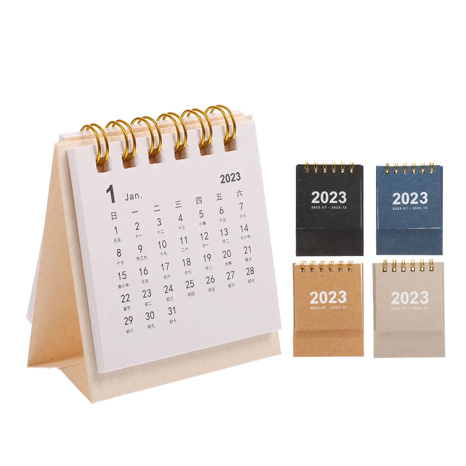 

5 Pcs Calendar Mini Desk Standing Calendars Accessories Flip Desktop Monthly up Office