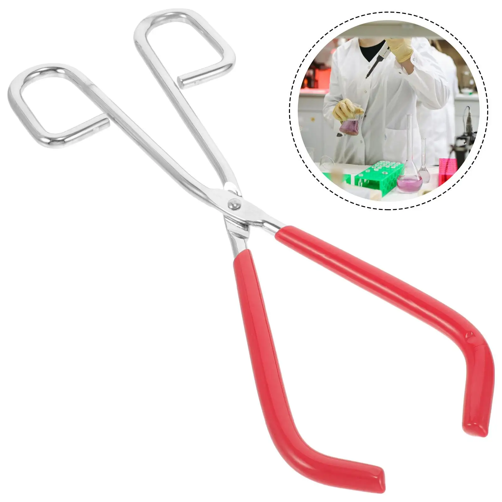 Beaker Clamp Test Tube Tongs Round Steel Flask Clip Iron Condenser Laboratory Tools