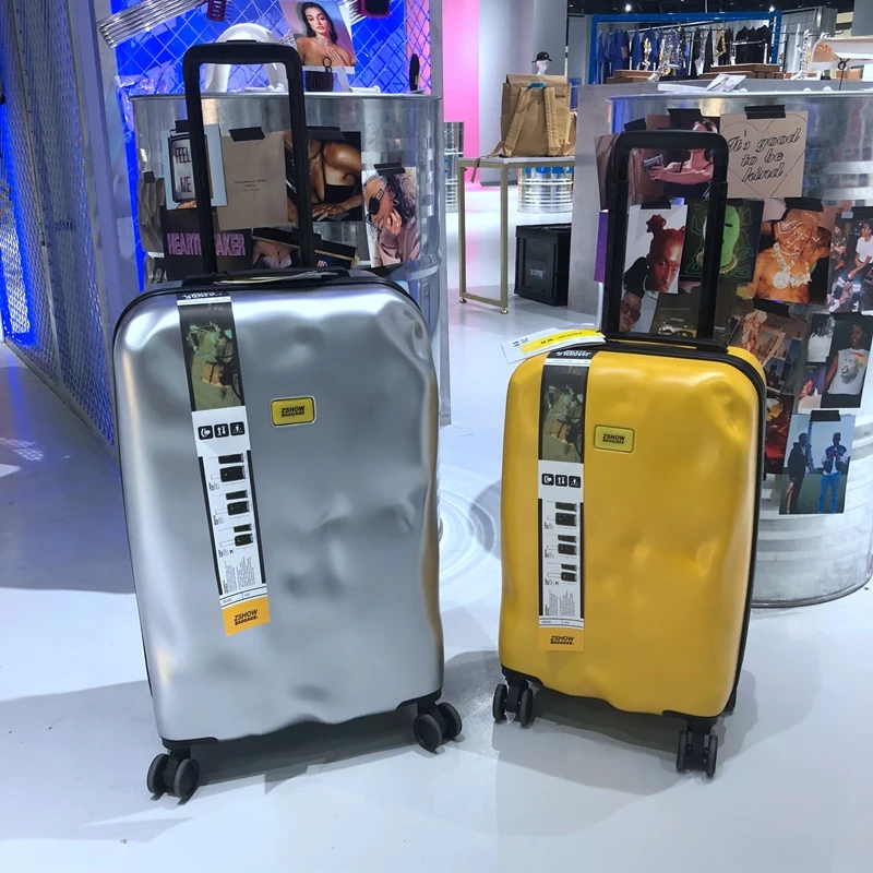 حقيبة ريترو Sle ABS + PC مع عجلات رباعية الاتجاه للسفر وأمتعة نسائية تشي إن مع قضيب سحب 20 بوصة