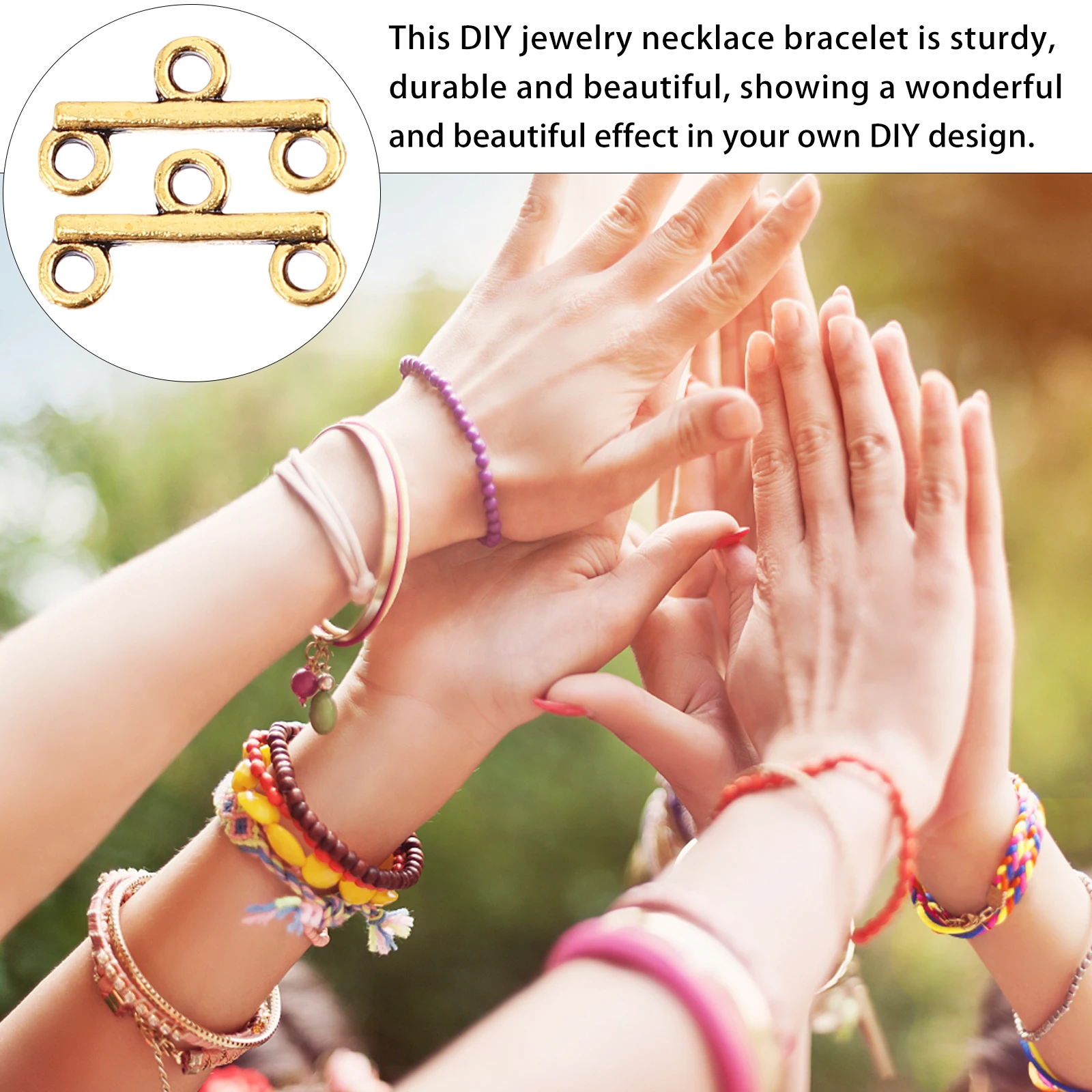 

100pcs Double Row Gold Multi Clasps Diy Jewelry Making Necklace Bracelet Alloy Chain Connectors Craft Supplies Durable