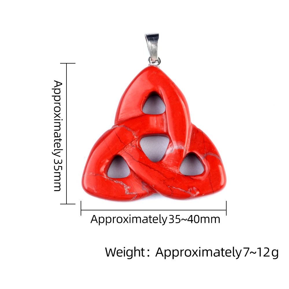 Ciondolo vuoto con nodo celtico irlandese in cristallo di pietra naturale per gioielli che fanno collana fai da te con ciondoli a forma di triangolo
