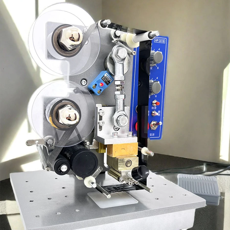 Stampante elettrica Ribbon data Coder Semi automatico sacchetto di plastica stampa e codifica macchina per stampa a caldo HP-241B