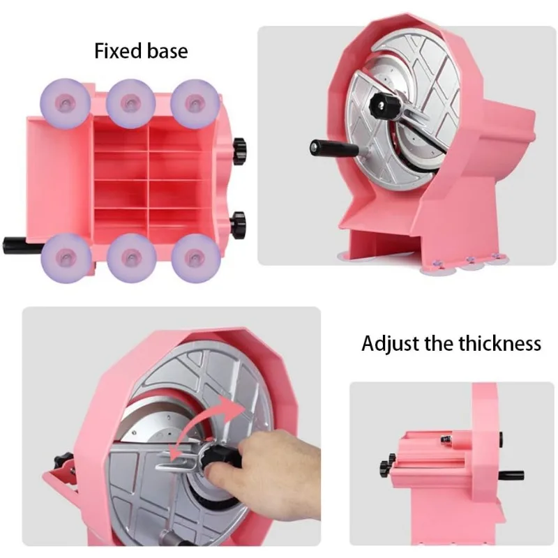 Commercial Vegetable Slicer  Potato Onion Slicer 0-0.5''Thickness Adjustable Manual Fruit Cutter Cabbage Shredder