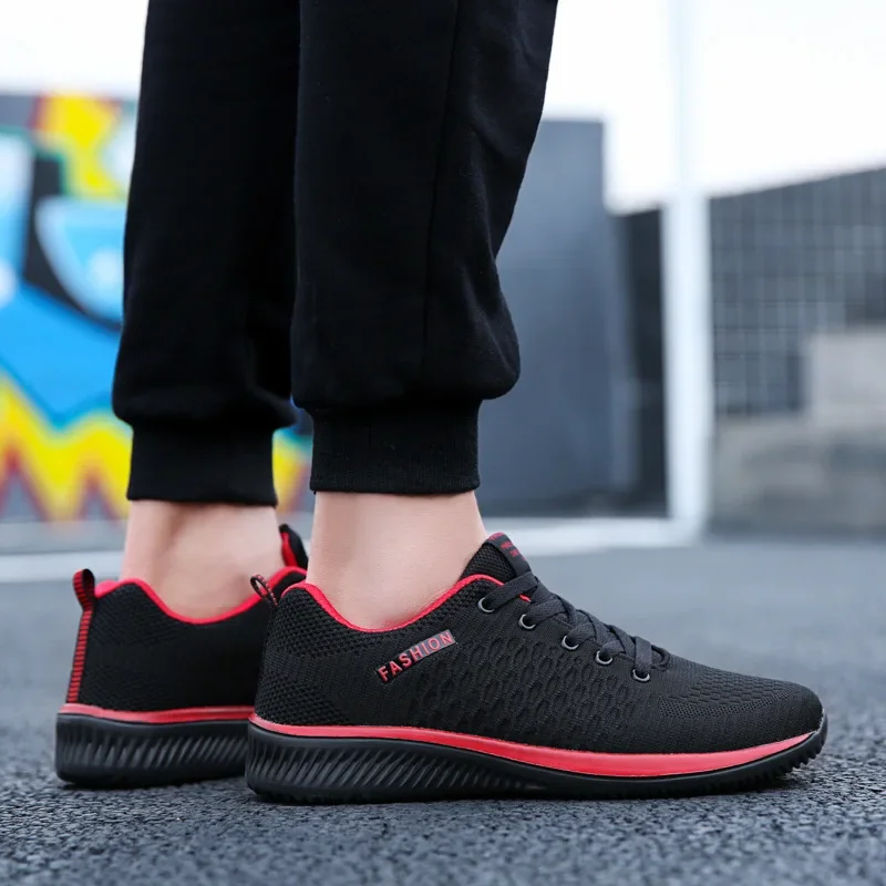 Men Sneakers Breathable Knit Men\'s Shoes Lightweight Men Running Shoes Non Slip Men Casual Shoe Tennis Shoes Unisex Size 35-50