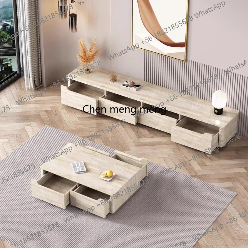 E136  Vertical Base TV Stand Extended Drawers Black Modern TV Stand Minimalist Designer Meuble Television Salon Living Room Furn
