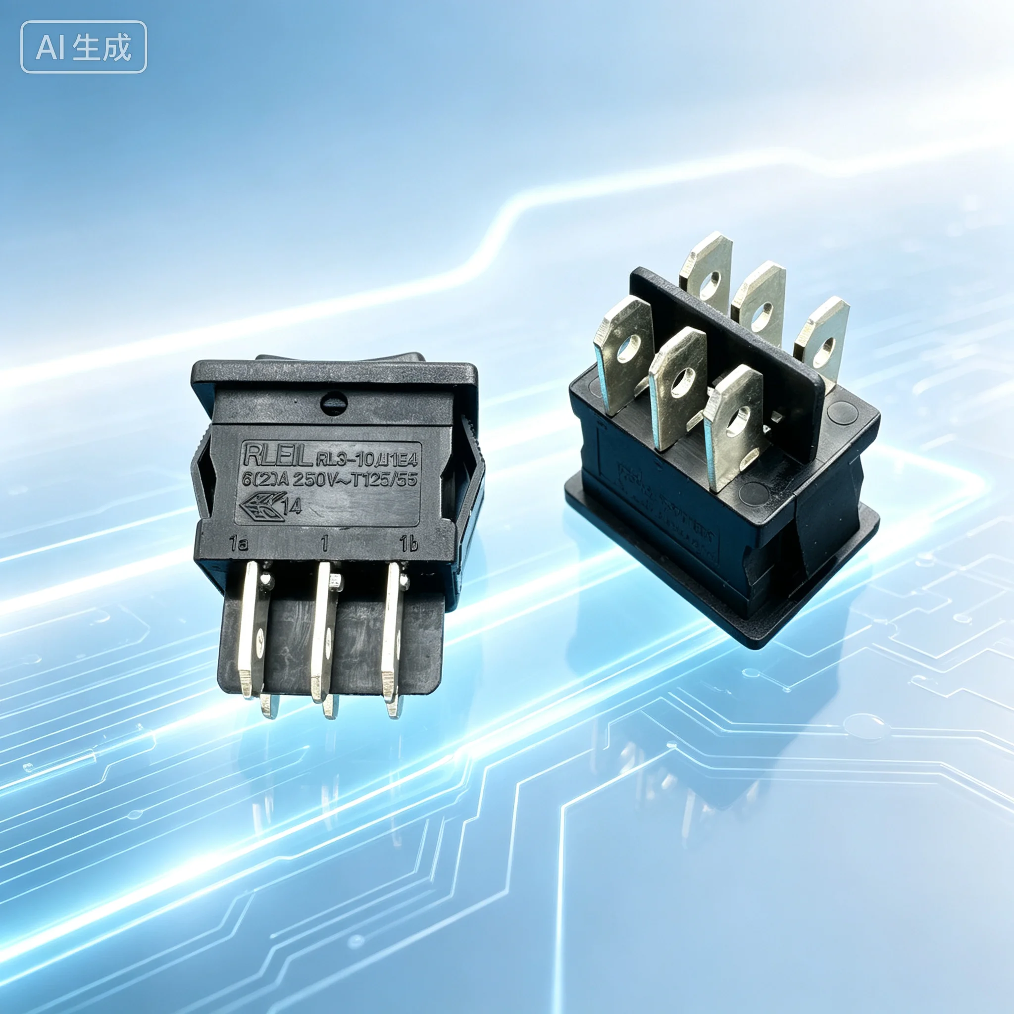 Durable RL3-10 Rocker Switch 6Pin 3Position 6A Power Button for RLEIL  10pcs