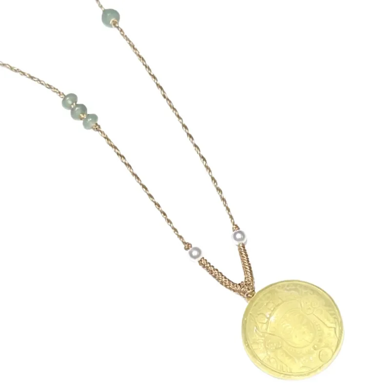 Natural citrine necklace Zakiram crystal pendant Original men's and women's fashion lucky transfer neck jewelry