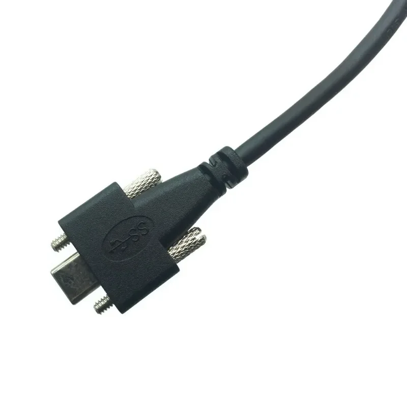 USB 3.0 A Male to USB-C Type C with Screws Industrial Camera Lock Flat Panel Charging Cable 1m