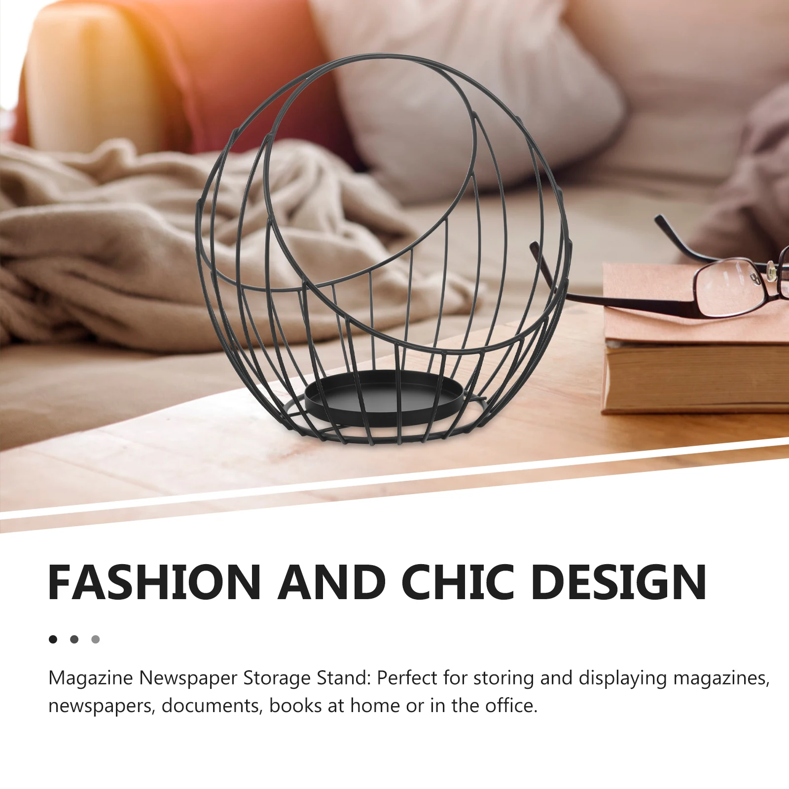 Book Stand Storage Basket Newspaper Rack Bookshelf Hanging Magazine Holder Black