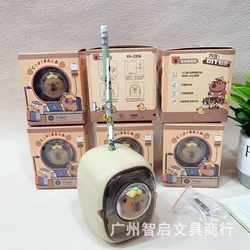 Cartoon Capybara Electric Pencil Sharpener With Sticker Automatic Pencil Sharpen Portable for Wood Pencils 8mm-12mm School Gift