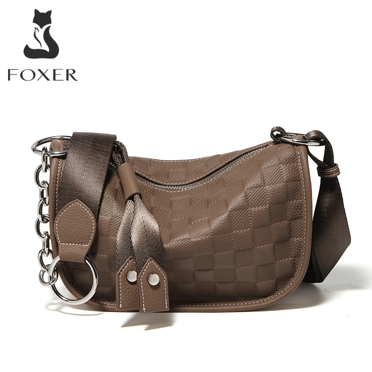 

FOXER Women Leather Sling Shoulder Bag Girl Small Crossbody Handbag