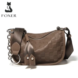 FOXER Dames lederen sling schoudertas meisje kleine crossbody handtas