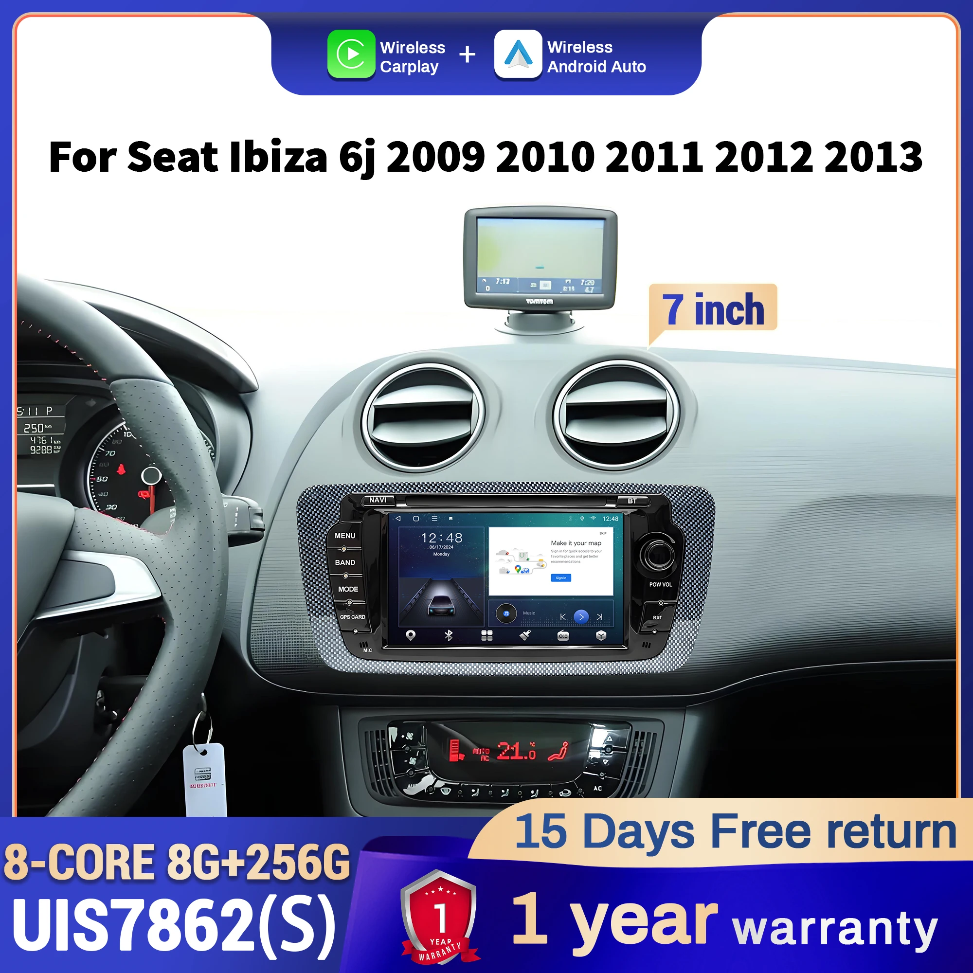 7 Inch Android 14 C…