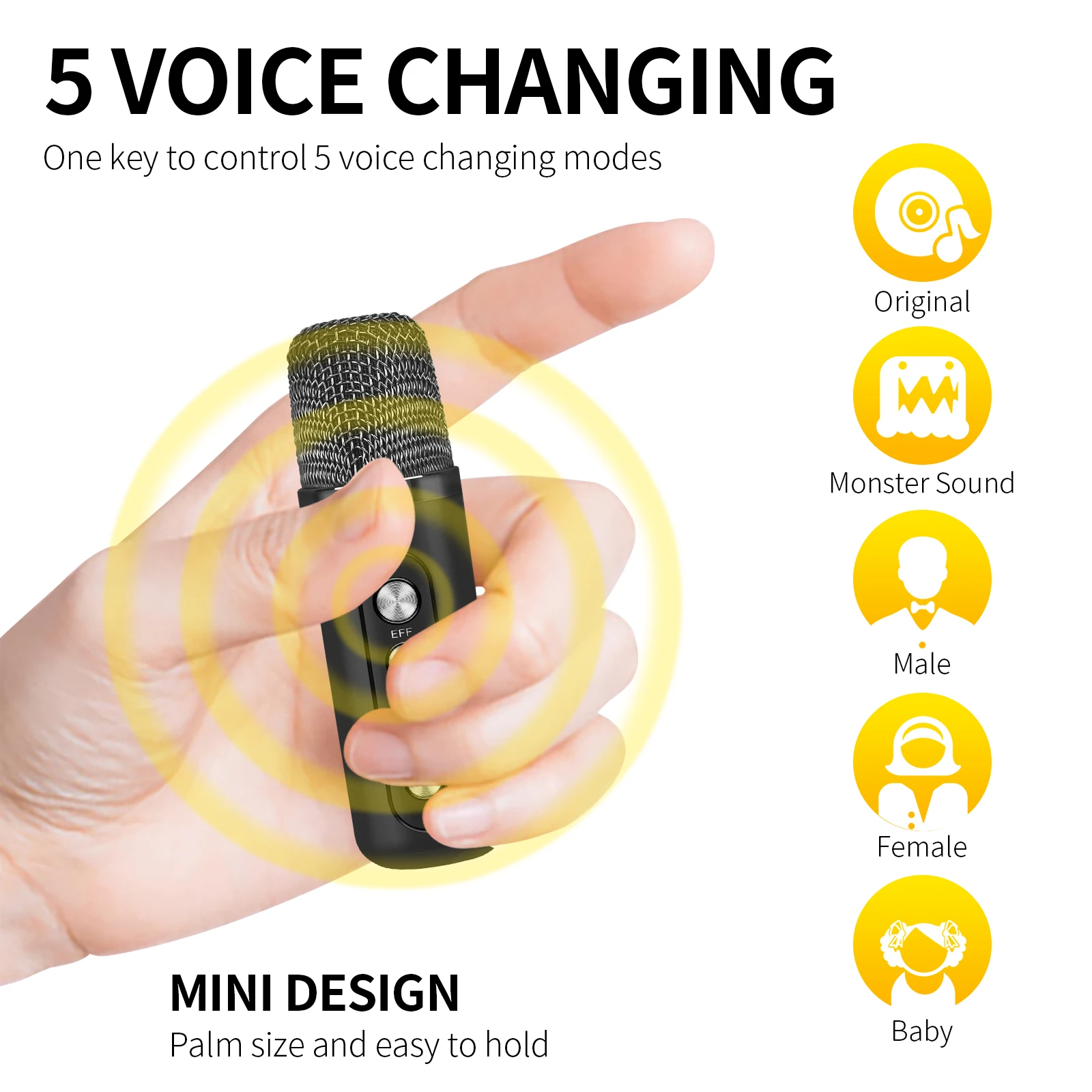 XTUGA المحمولة المهنية المزدوج ميكروفون سمّاعات بلوتوث اللاسلكية ستيريو مشغل قرص الصوت 5 مغير الصوت للحزب