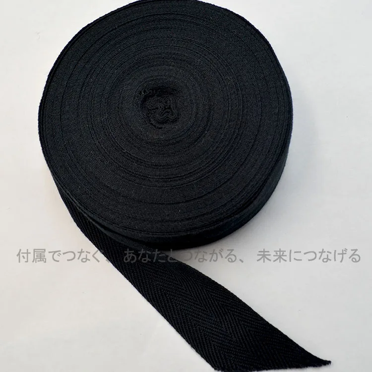 Baumwoll-Fischgrätenmuster-Gürtel, Reines Baumwoll-Doppel-Fischgrätenmuster-Gurtband, Importiert aus Japan, Saumgürtel, Schwarz-Weiß Bleich-Mehrfarbig – Detail 10