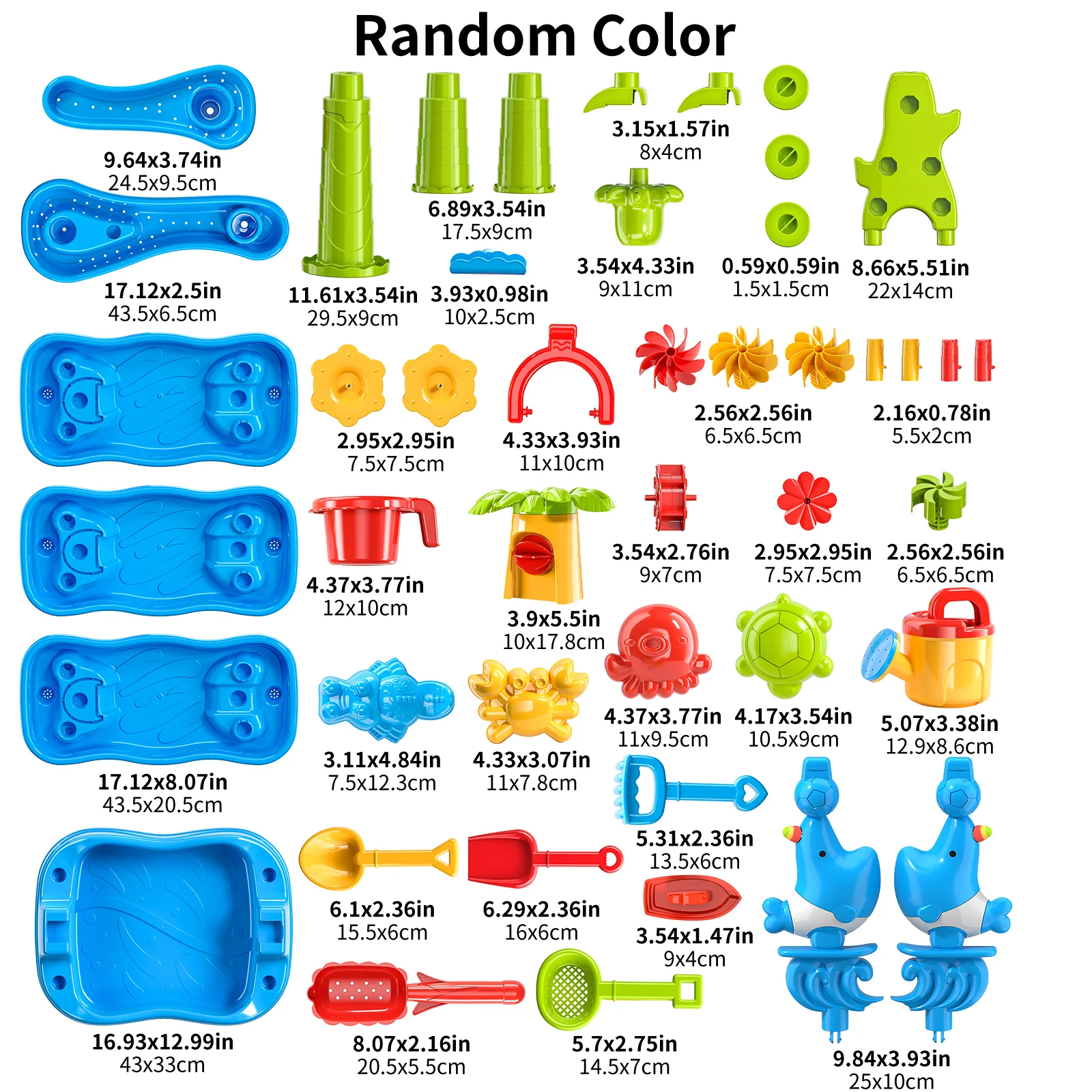 Mesa de areia infantil e mesa de água adequada para brinquedos de mesa de jogo de água ao ar livre de 5 camadas, brinquedos de praia de verão