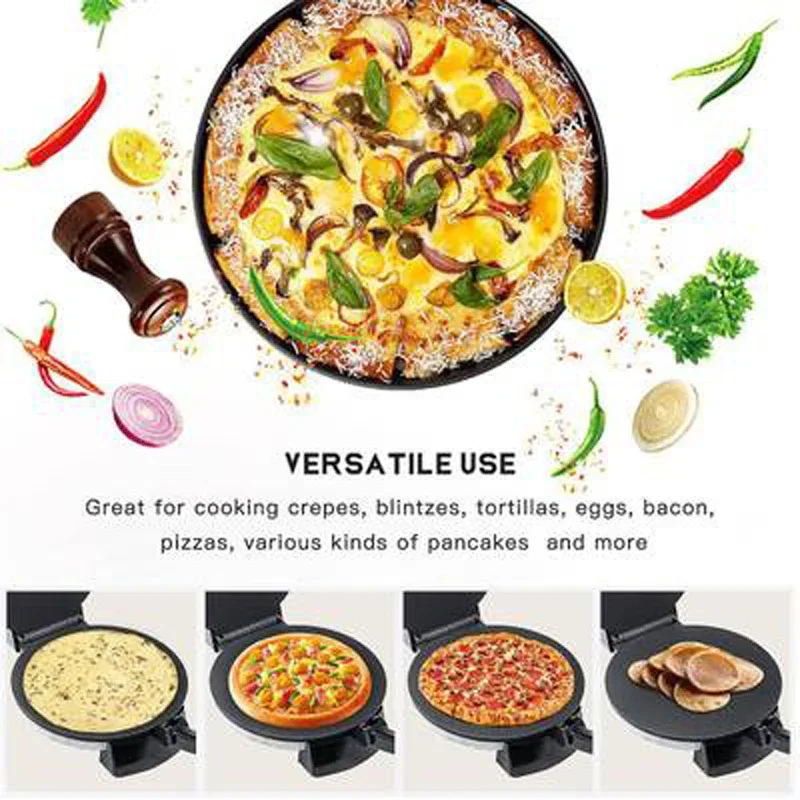 12-Inch Non-Stick Crepe Tortilla Quiche Maker Electric Stainless Steel Automatic Crepe Maker 220V/2000W With Temperature Control