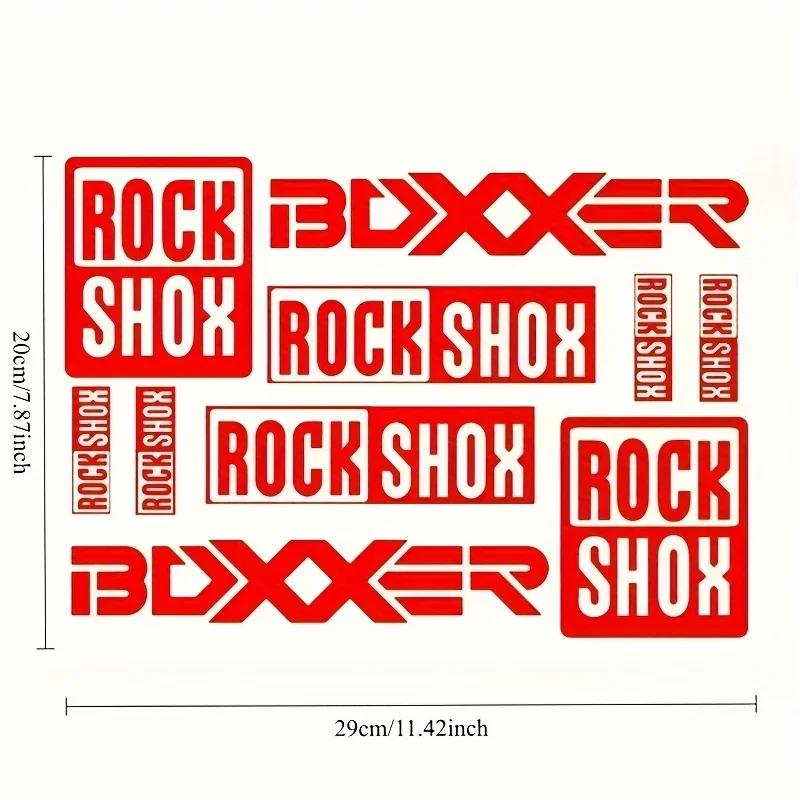 1Set Rock Shox BOXXER Style Fork Stickers, Multicolor Waterproof Vinyl Decals for Mountain Bike Front Fork Decor