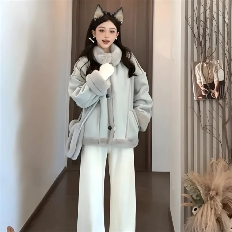 Integrated Fur And Plush Loose Winter Coat 2025 Women's New Thickened Environmentally Friendly Lamb Fur Grass Coat