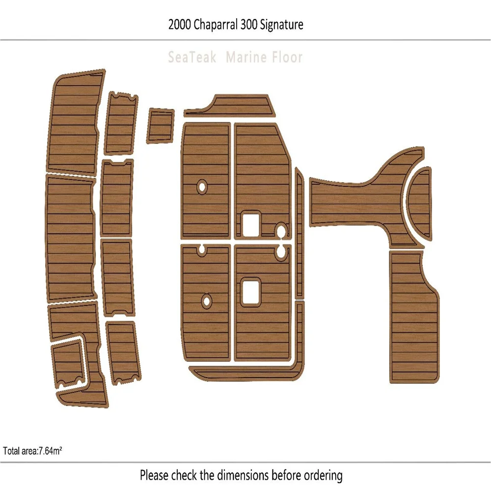 

2000 Chaparral 300 Signature Cockpit & Swim Platform Pads 1/4" 6mm EVA FAUX SeaDek MarineMat Gatorstep Style Self Adhesive