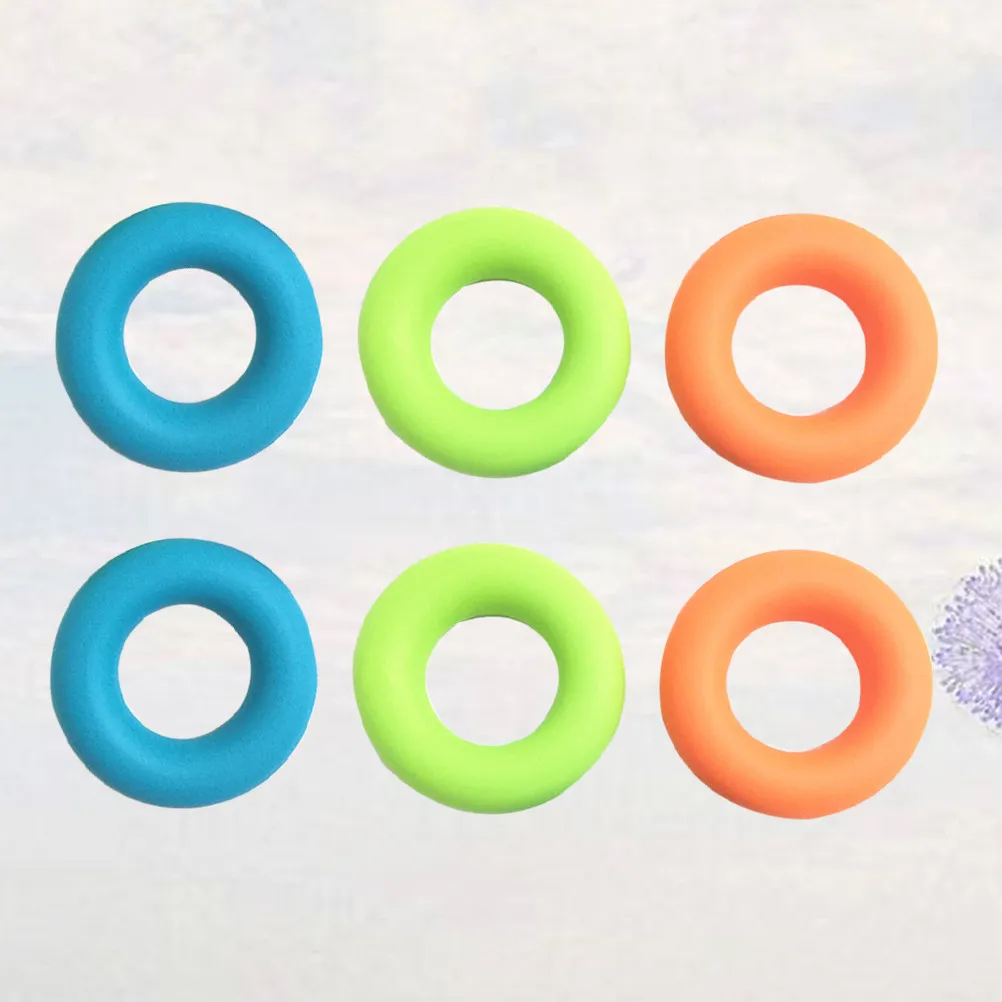 6Pcs Grip Rings Silicone Hand Trainer Green Different Strengths Strengthen Hands Fingers Wrists Relieve Stress