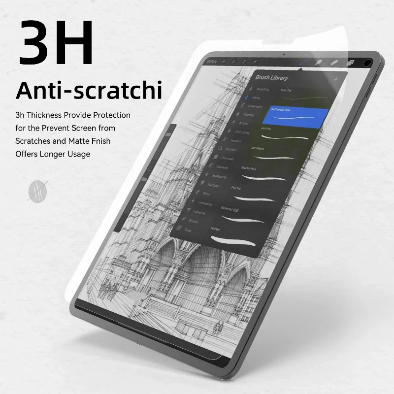 واقي شاشة ورقي غير لامع لجهاز Apple iPad Pro 11 12.9 iPad Air 4 5 2 3 Mini 6 7 2018 2020 2021 2022 فيلم يشعر الورق