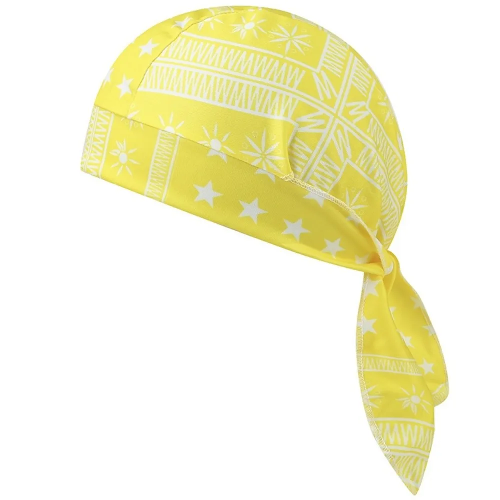 Lightweight Paisley Print Hijab Caps Quick Dry Adjustable Bandana Headscarf Elastic UV Protection Pirate Hat Outdoor Activities