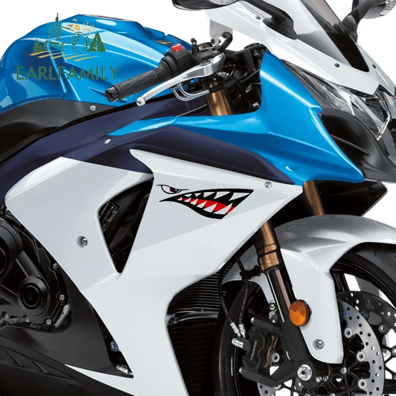 

Shark Mouth Teeth Cartoon Decal - PVC Waterproof Car Sticker, Creative Graffiti Decoration for Motorcycle
