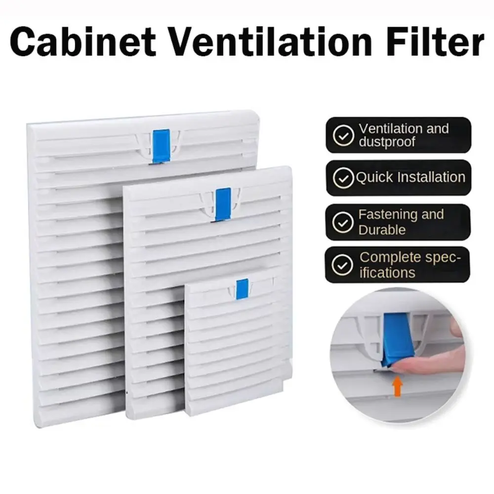 

New Cabinet Ventilation Filter Set Shutters Cooling Fan Grille Louvers Blower Exhaust Filter Panel Without Fan