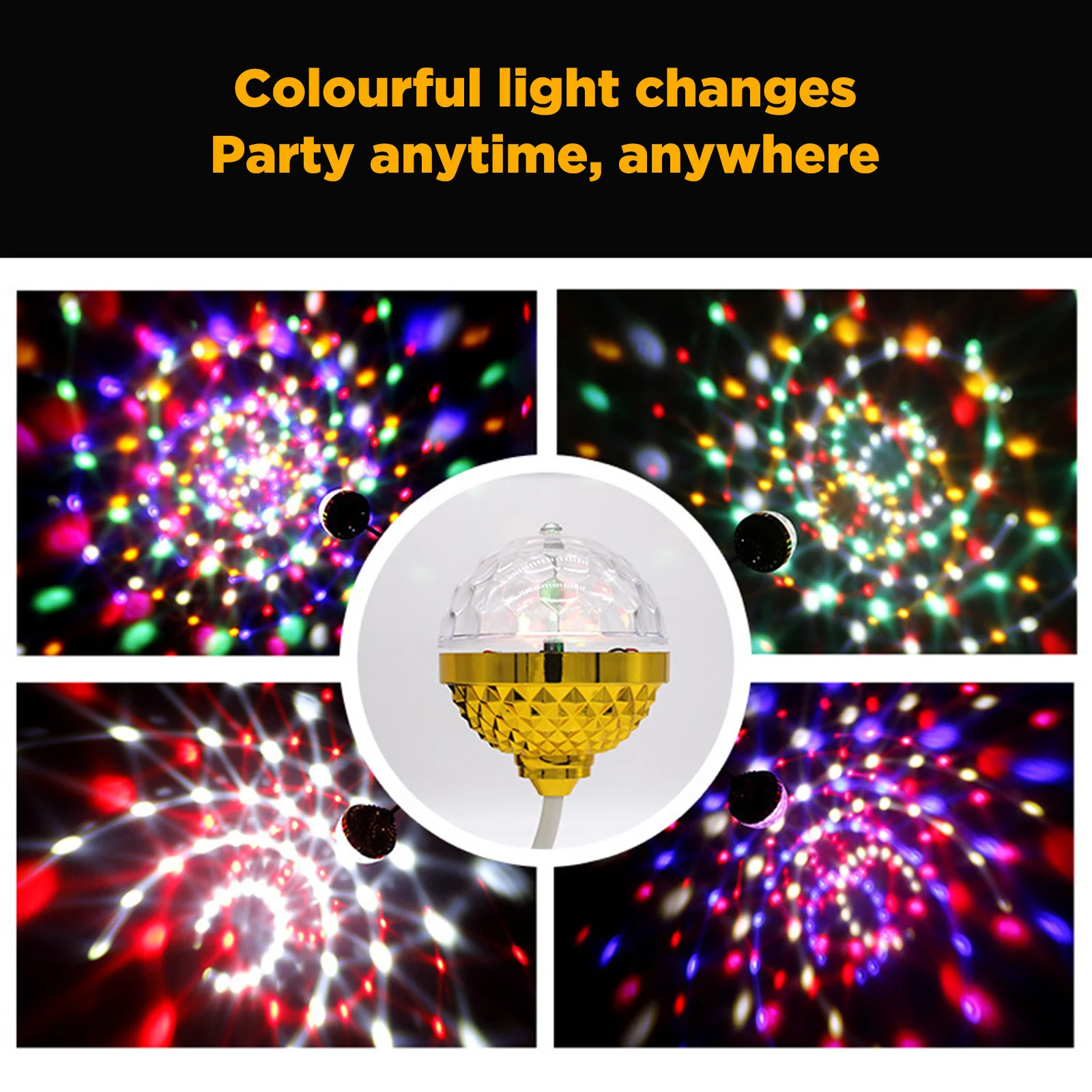 USB Stage Lights LED Small Magic Ball Lamp Ornament Colorful RGB Energy Saving Plug and Play Lighting Decorations