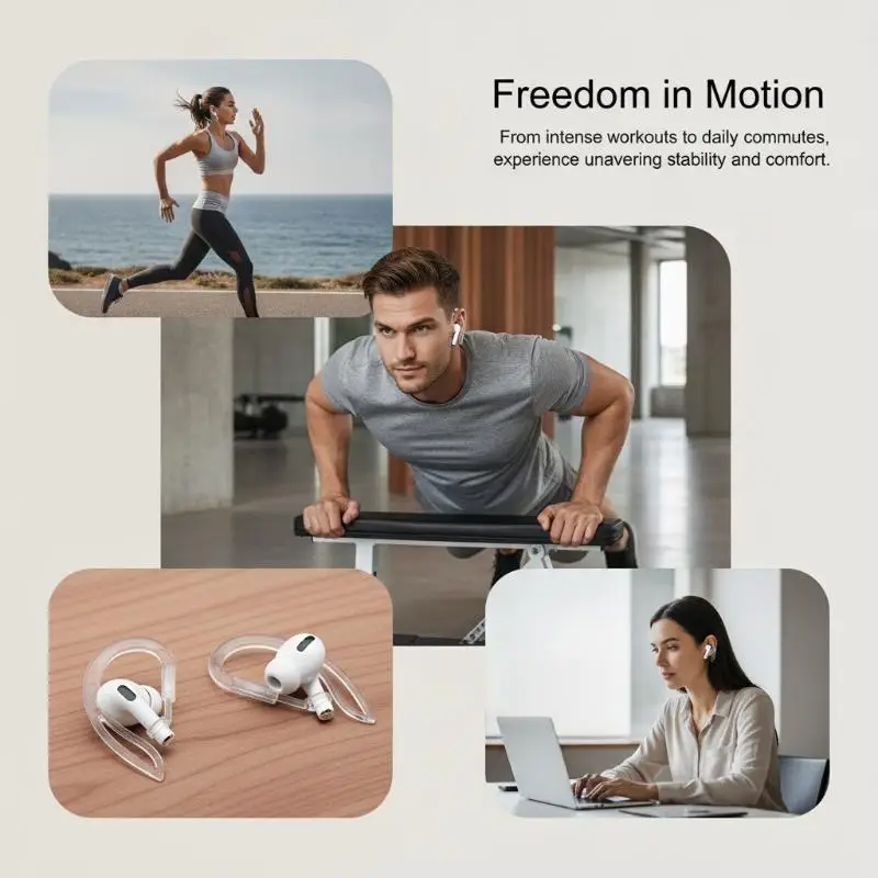 Adjustable Ear Hooks 2 Pcs 360 Degree Rotation Anti Slip Design for Running Hiking Outdoor Sports Workout