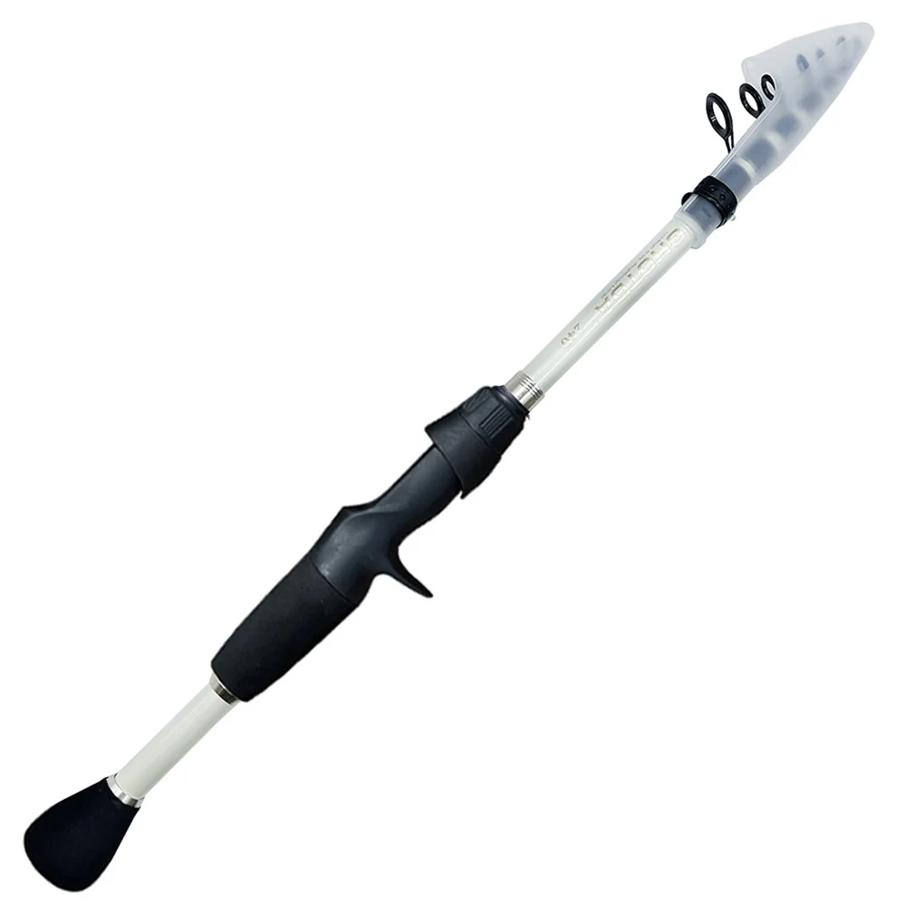 Ghotda Short Telescopic Lure Fishing Rod 1.6M 1.8M 2.1M 2.4M Portable Carbon Fiber White/Black Spinning/Casting Fish Rod Tackle