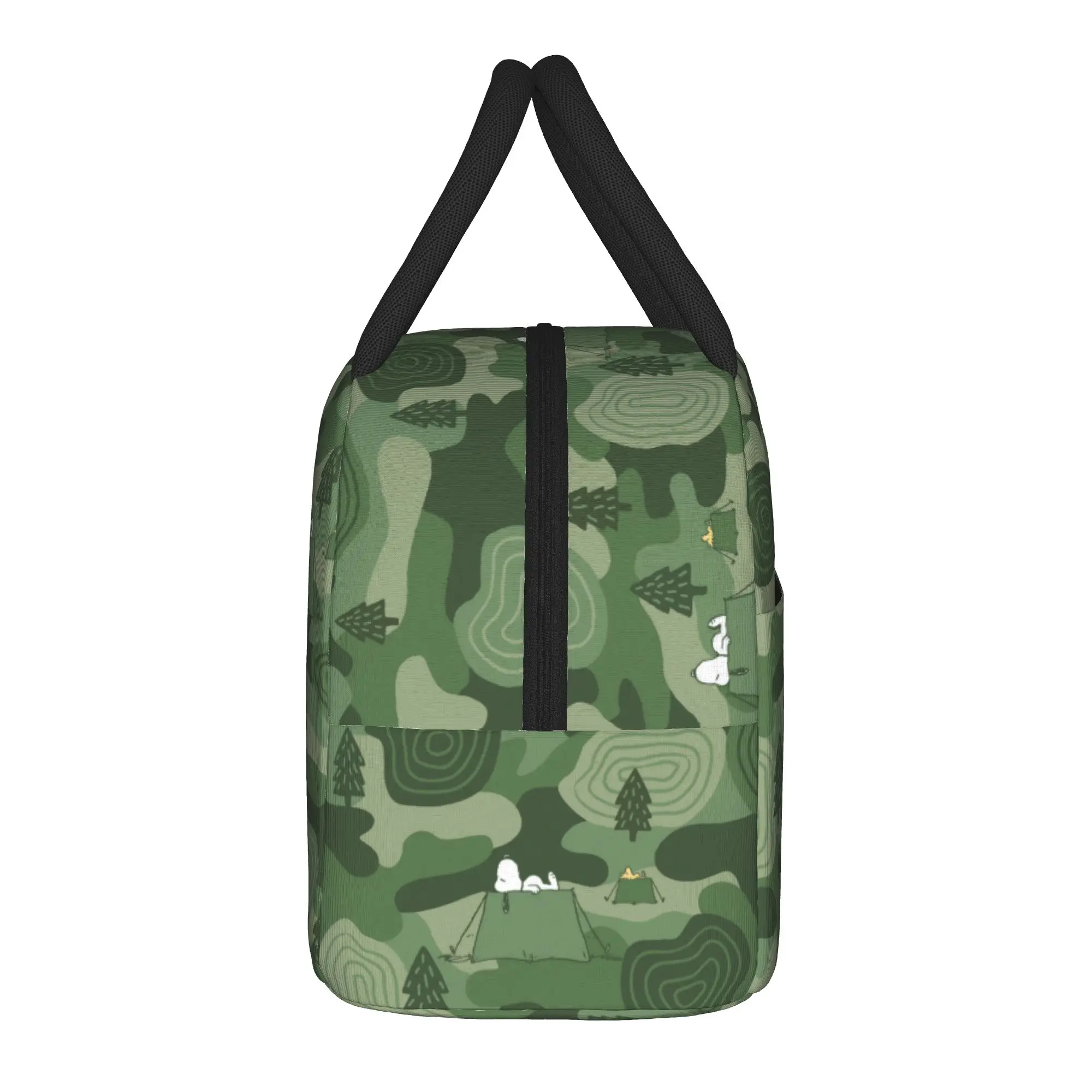 S-Snoopys Woodstocks Camouflage Camp Insulated Lunch Bags Thermal Bag Reusable,Lunch Container  Portable Tote Lunch Box Outdoor