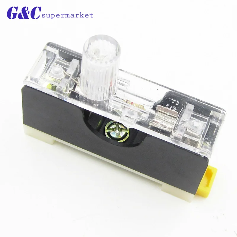 1PC FS101 10A 55 * 48 * 16mm socket with DIN rail mounting fuse 6 * 30mm electronics safe, reliable and durable