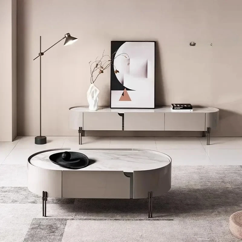 LJYFTavolino da caffé Itali minimalista con lastra di roccia per picolo appartamento، novo design creativo، Moderno،legg #5