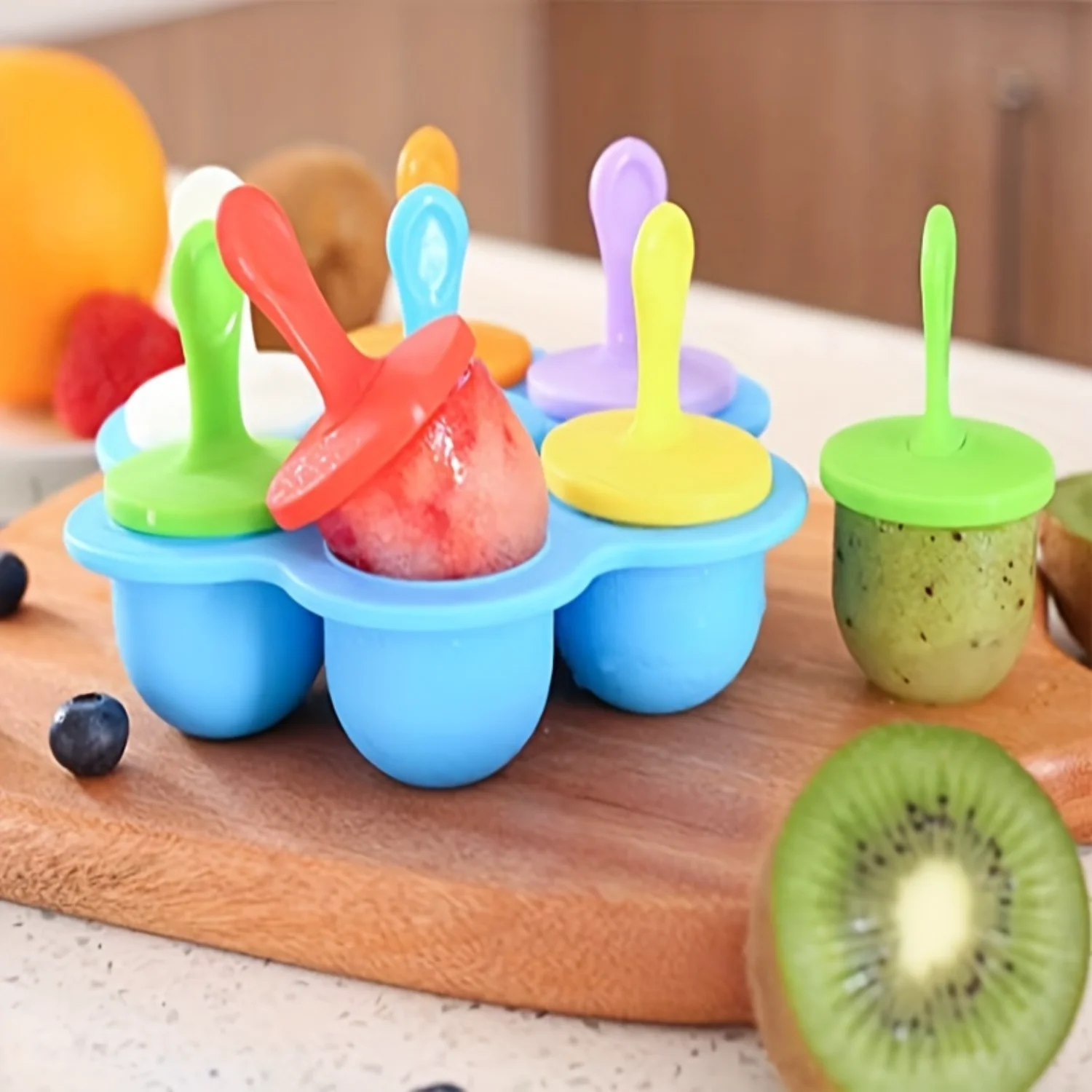 

Easy-Release 7-Cavity Silicone Popsicle Mold - Bpa-Free, Perfect For Homemade Ice Cream & Treats