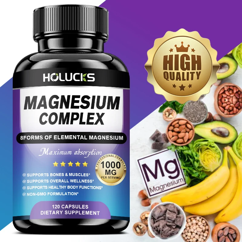 

Magnesium Complex Capsules, Supports Nerve Function, Joint Health & Relaxation, Muscle Recovery, Improves Digestion
