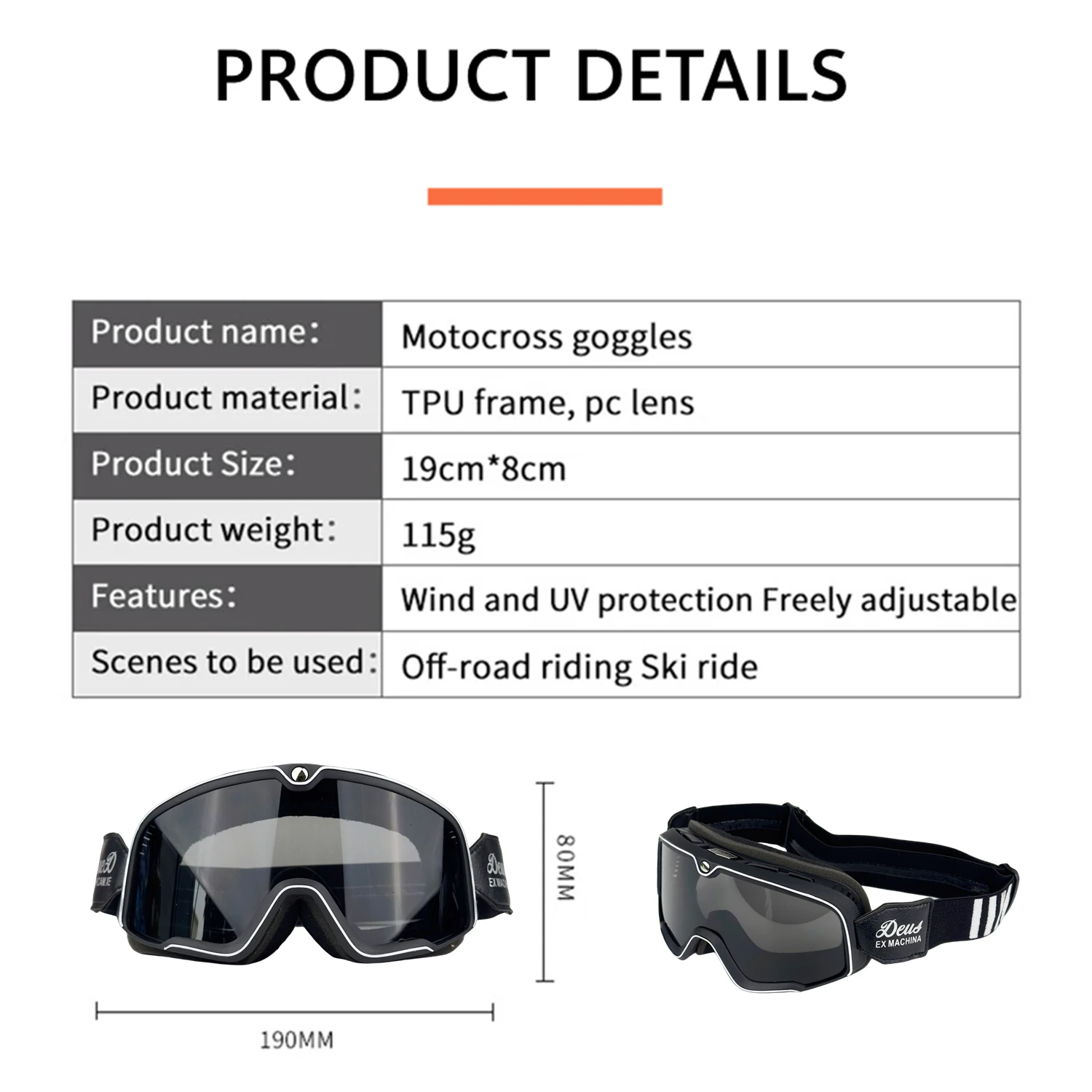 Motorcycle Helmet Goggles Retro Locomotive Motocross Riding Cycling Sunglasses Windproof Anti Sand Off-road Universal Glasses