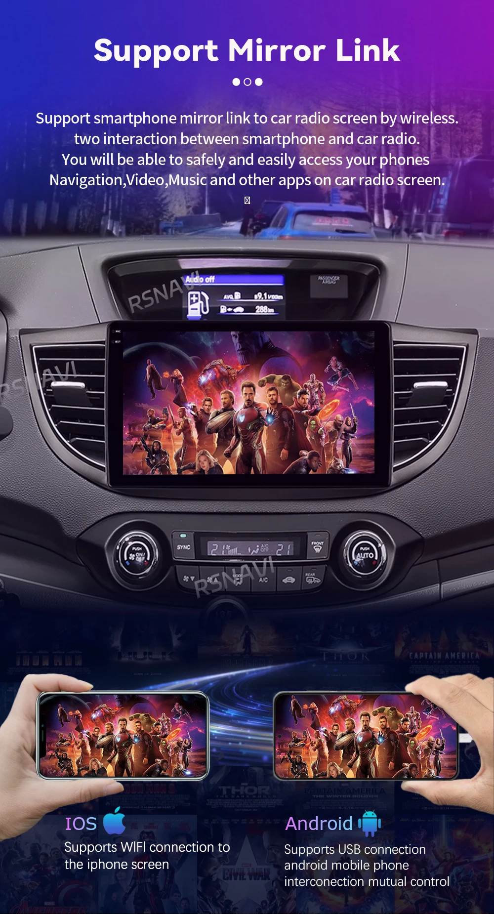 Android 16 Carplay Auto Car Radio Multimedia Player For Honda CRV CR-V 2012-2016 WIFI+4G DSP Autoradio Stereo 2din Head Unit