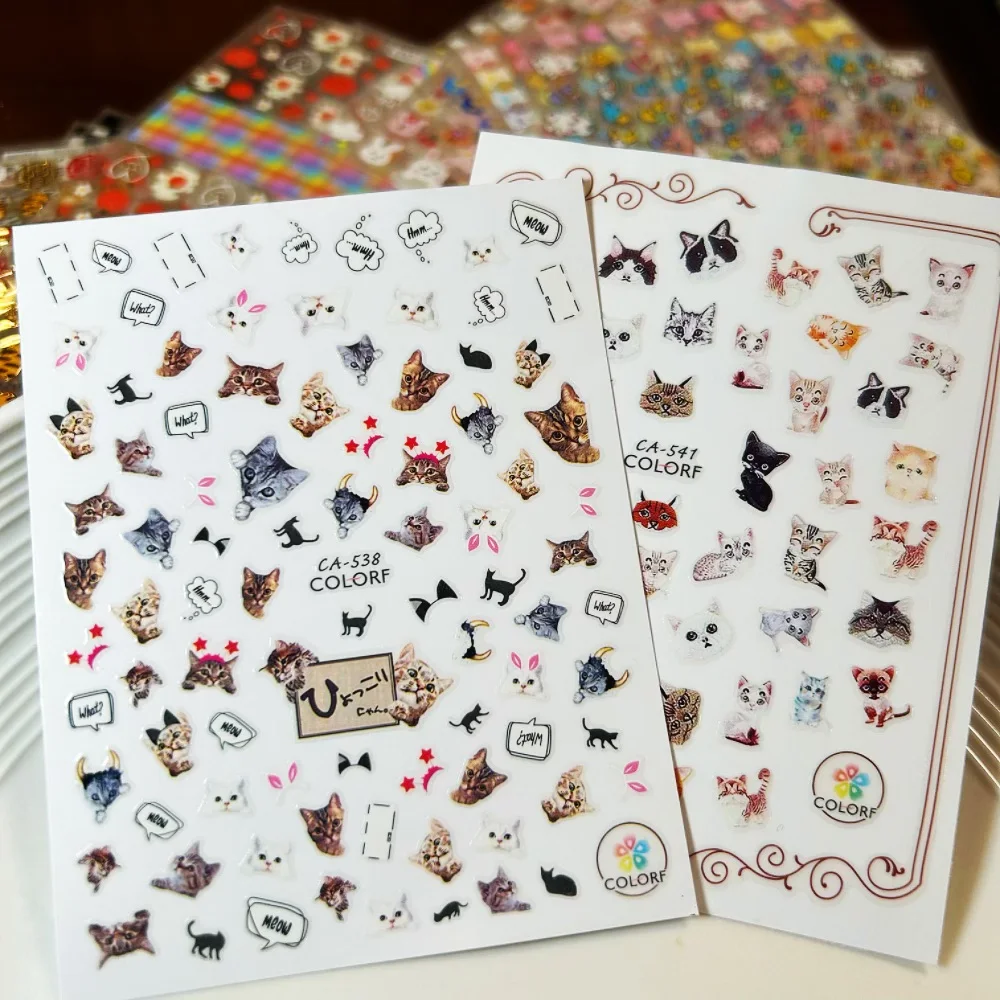 1개 멜로디 만화 애니메이션 네일 스티커 DIY 프레스온 네일 아트 장식 단일 조각