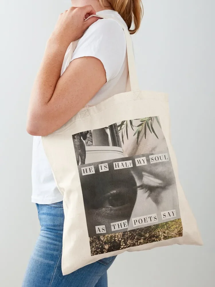 He is half my soul, as the poets say Song of Achilles Tote Bag tote women Women bags Big cute