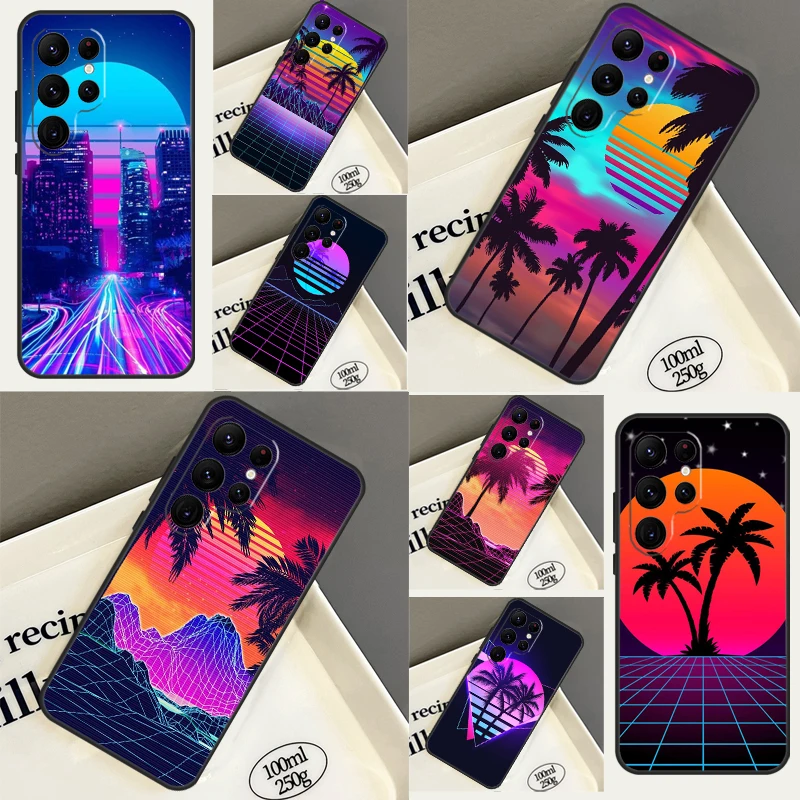 Synthwave Retro 80s Neon Case For Samsung Galaxy S23 Ultra S20 FE S21 FE S8 S9 S10 Plus Note 10 20 S22 Ultra Cover