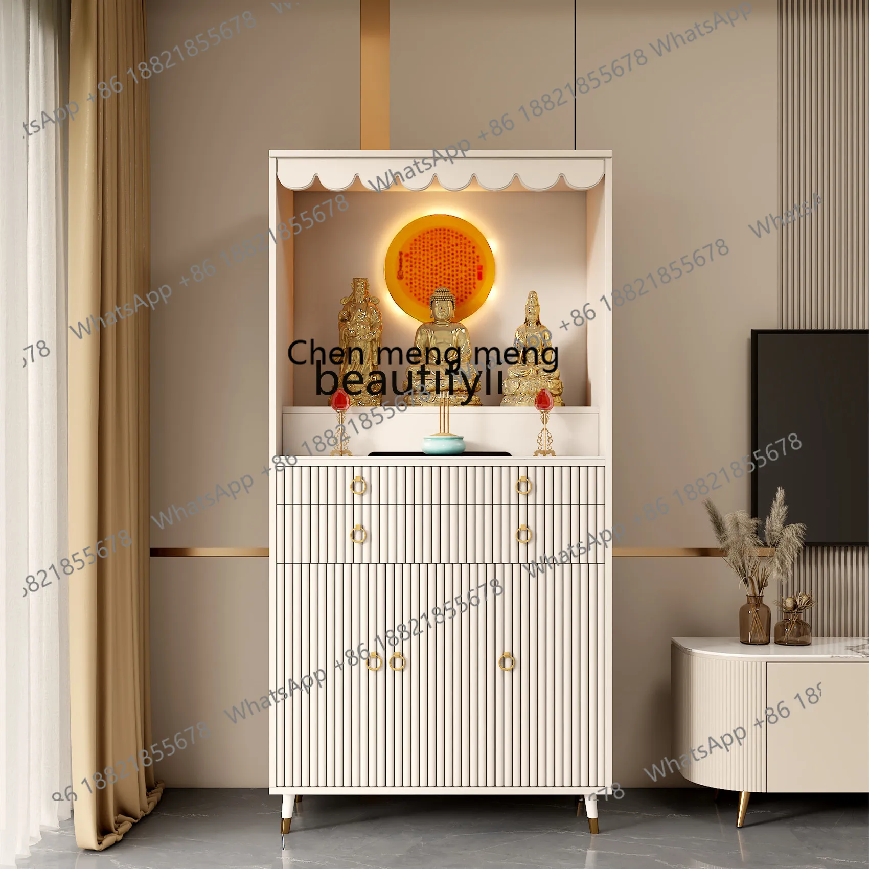 X Offering Table Altar Cabinet God of Wealth Incense Table Modern Small Buddha Altar Buddha Cabinet Home Offering Table