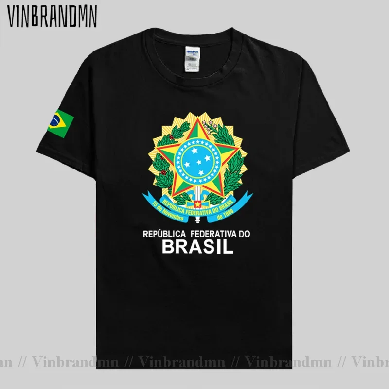 Brazil Brazilian t shirt men 2022 t-shirts tees 100% cotton nation team jerseys country tshirt fans clothing brasil BRA tops 20