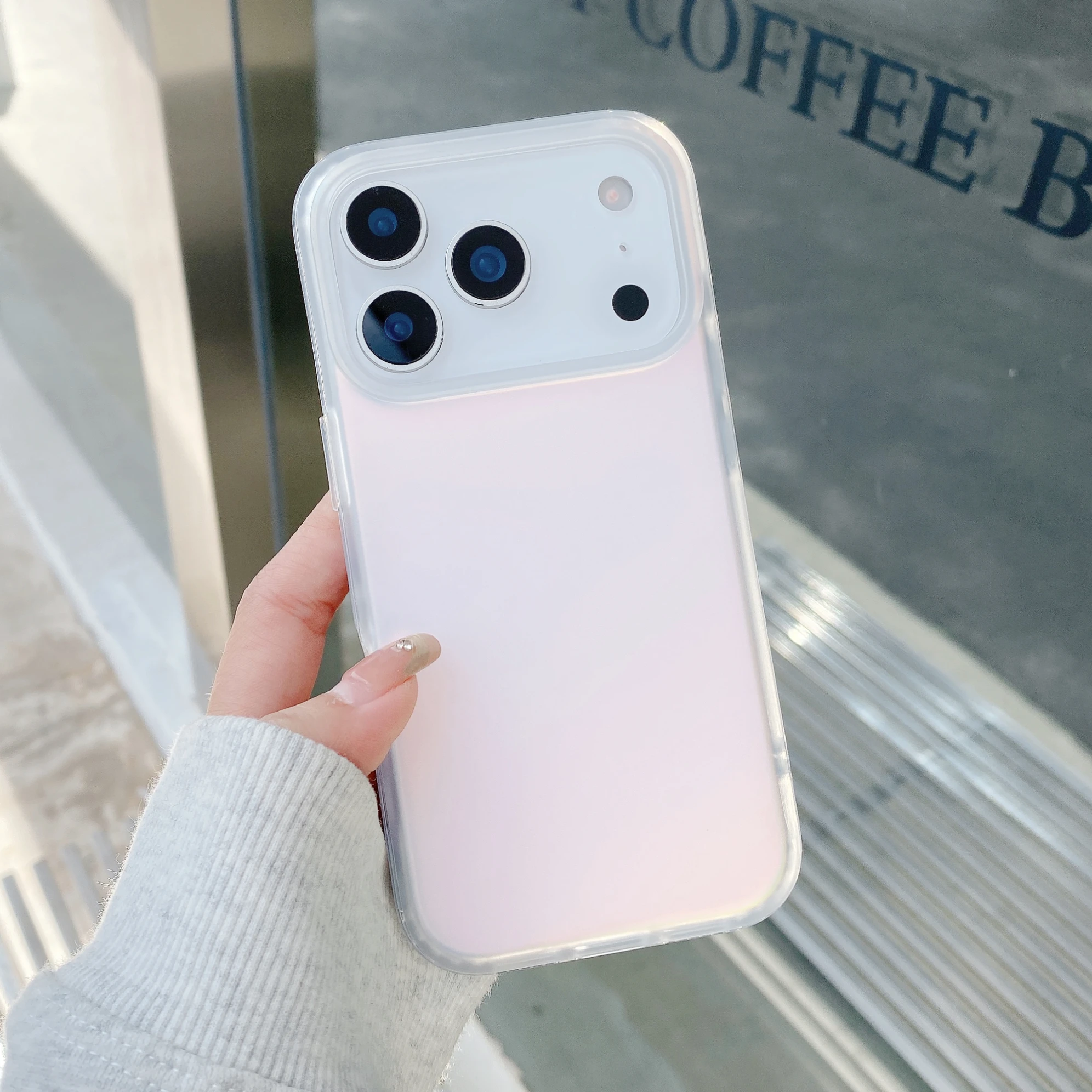 เคสแบบด้านสำหรับ iPhone 17 Pro Max, 17 Pro, 16, 15, 14, 13, 12, 11 เคสไล่เฉดสีเลเซอร์สำหรับ Apple 17