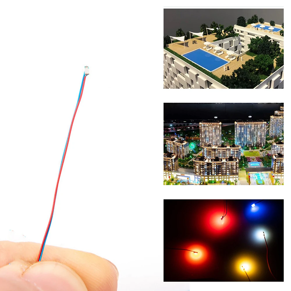 10pcs/Lot 0402 0603 SMD Lamp Wired Micro Led Pre-Soldered Lamp Wired Chip 3V 30cm Railway Model For Diy Gundam Scenes