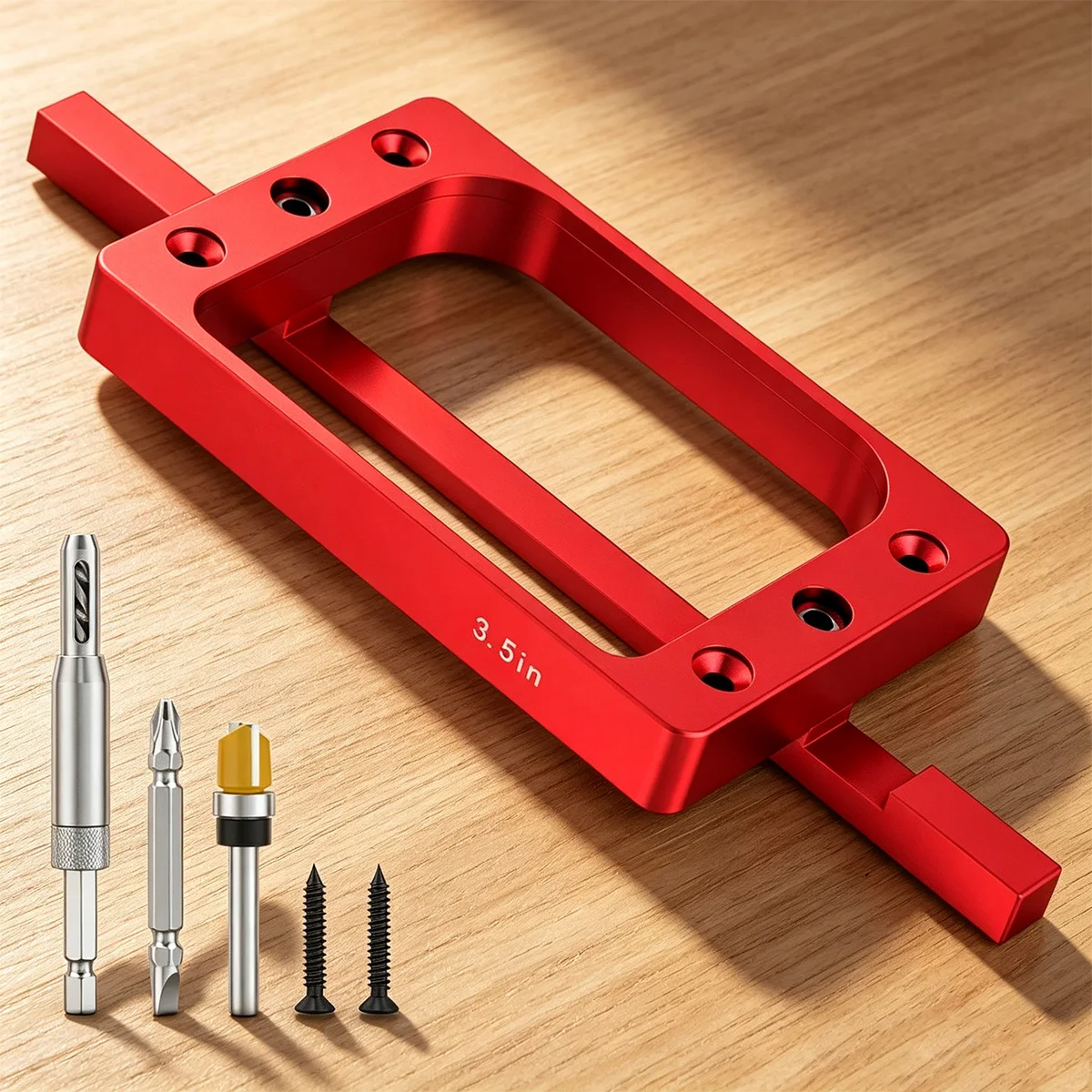 Hinge Mortise Jig, Aluminum Alloy Door Hinge Router Template Guide Locator, Door Hinge Installation Jig for Woodworking Tools