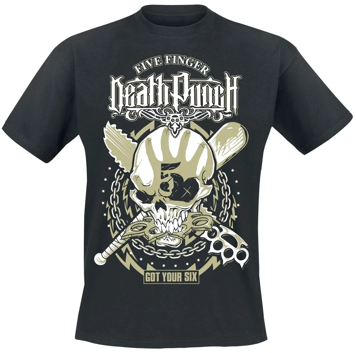 Eagle Shaped Badge Five Finger Death Punch Vintage Band T-Shirt Cotton Graphic Tee Men Women Summer Streetwear