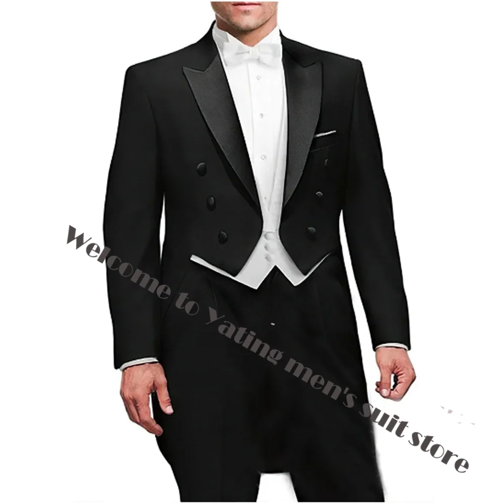 

Italian Tailcoat Design Men Suits For Wedding Prom Elgant Terno Men Suit Set Groomsmen Groom Tuxedos