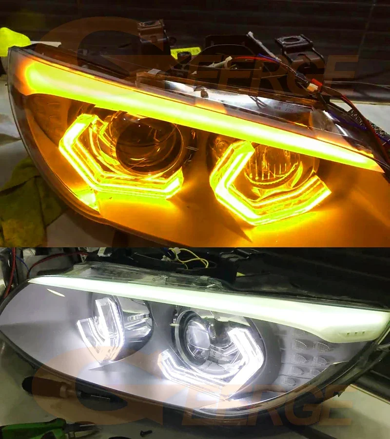 For BMW 3 Series E92 E93 Coupe Cabriolet Super Bright Day Light 3D Hexagon Concept M4 Iconic Style Led Angel Eyes Kit Halo Rings
